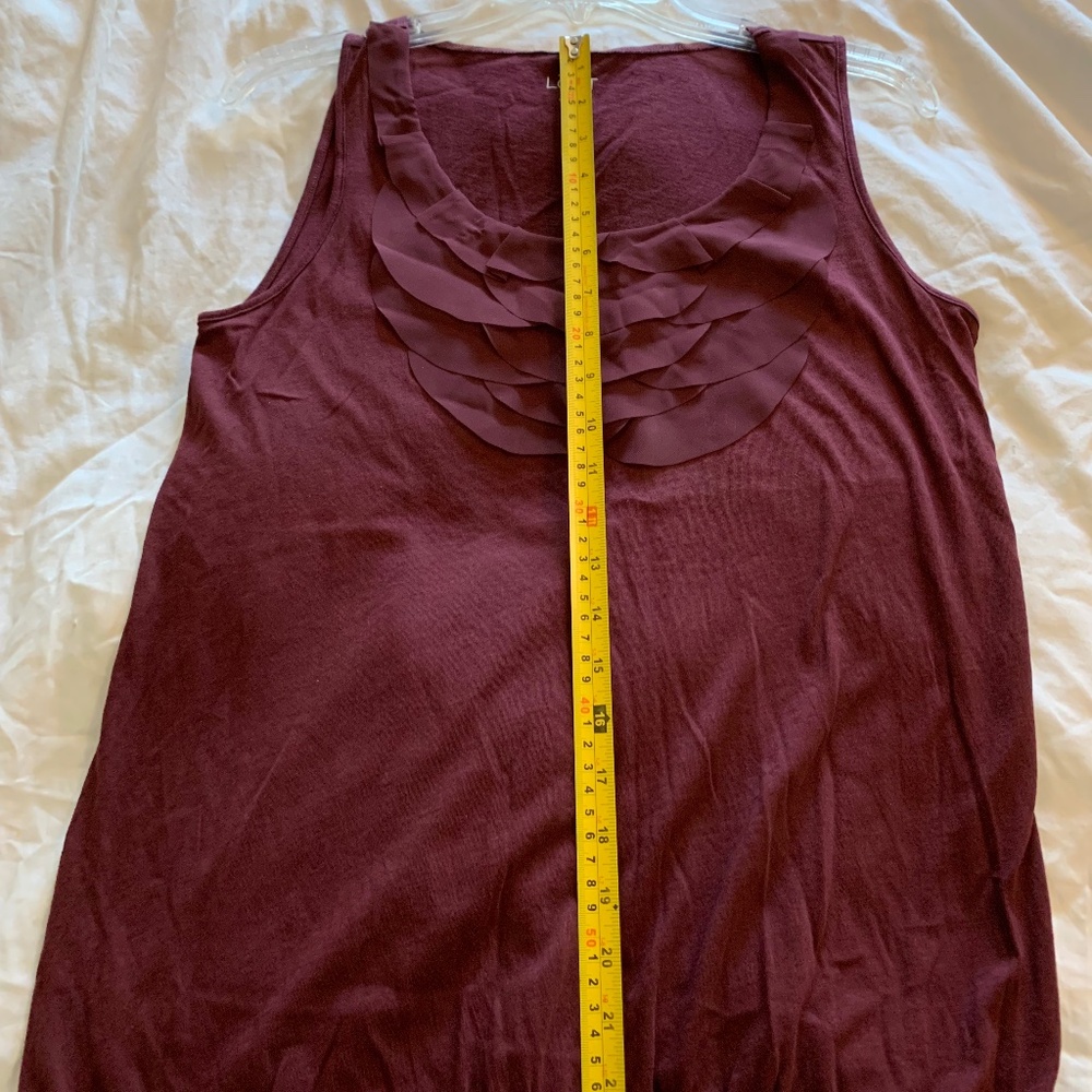 LOFT Plum Ruffle Tank - Picture 5 of 8